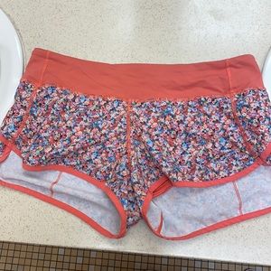 Coral band/ multi color flower Lululemon shorts!